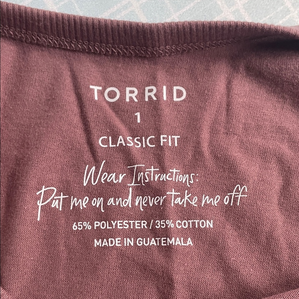 Torrid Dusty Rose Long Sleeve Tee - Picture 2 of 5